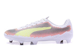 PUMA evoSPEED 17 FG Soccer Cleats White Orange Black Yellow - TraShoes