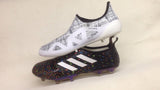 Adidas Glitch Skin 17 FG Soccer Shoes Core Black Solar Red White - TraShoes