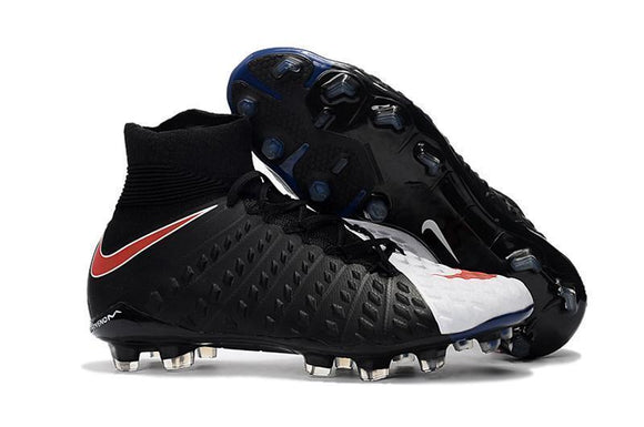 Nike Hypervenom Phantom III DF FG Soccer Cleats Black White Red - TraShoes