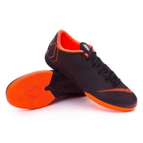 Nike Mercurial VaporX XII Academy IC Soccer Cleats Total Black Orange - TraShoes