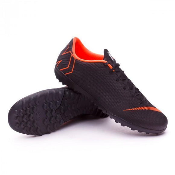 Nike Mercurial VaporX XII Academy Turf Soccer Cleats Black Orange - TraShoes