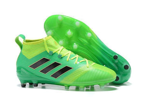 Adidas ACE 17.1 Primeknit FG Soccer Cleats Solar Core Green Black - TraShoes