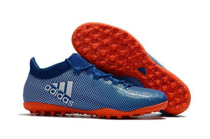 Adidas X Tango 17.3 Turf Soccer Cleats Deep Royal Blue Silver Orange - TraShoes