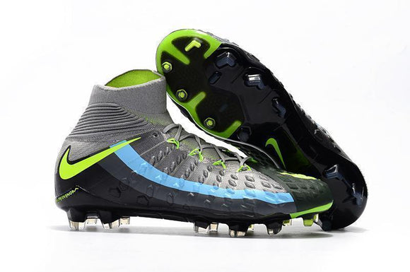 Nike Hypervenom Phantom III DF FG Soccer Cleats Black Volt Dark Grey - TraShoes